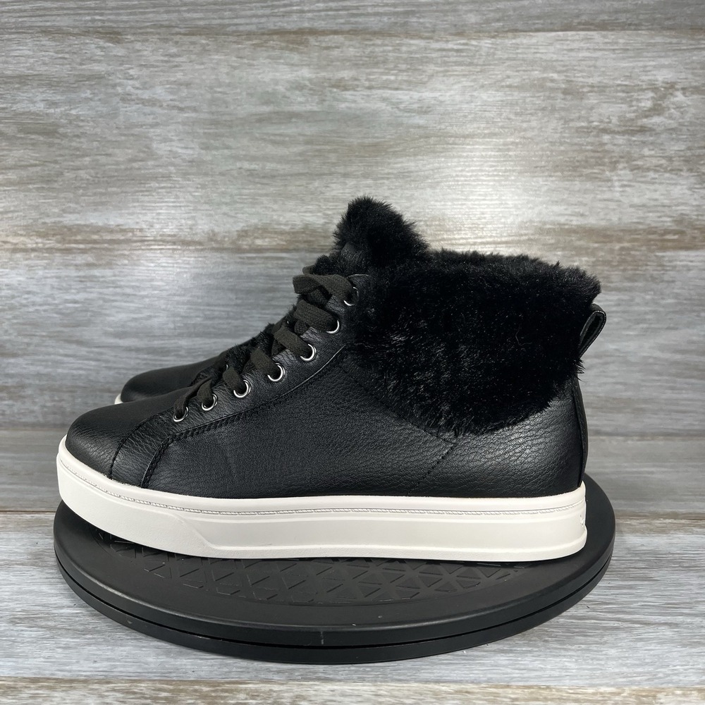 Koolaburra by UGG Women's Sundell Fuzz Black Faux Fur Chuckka Sneakers Size 7